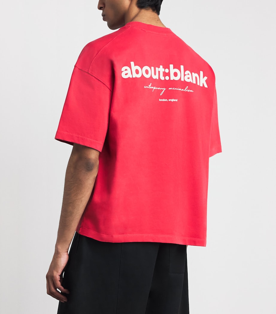about:blank Mens Cotton Back Logo T-Shirt Red/white Image 5