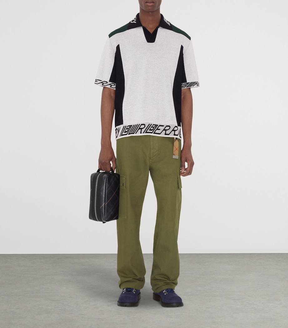 Cotton-Blend Check Travel Pouch MIDNIGHT Image 2