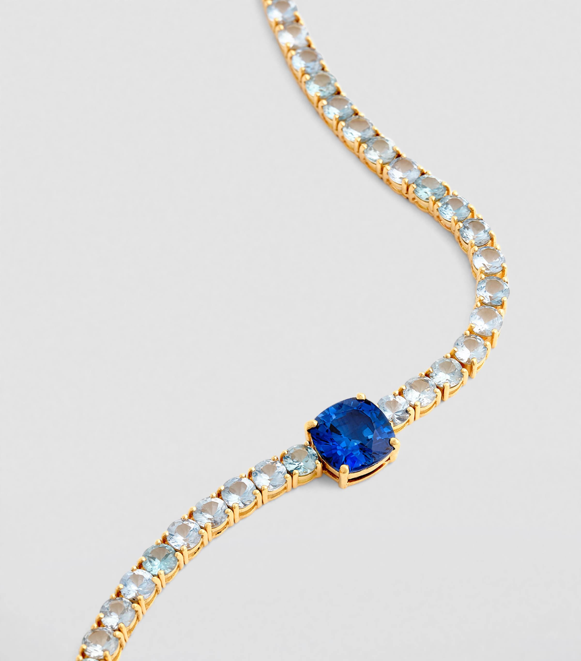 Nadine Aysoy Yellow Gold and Sapphire Le Cercle Tennis Necklace Yellow Gold Image 2