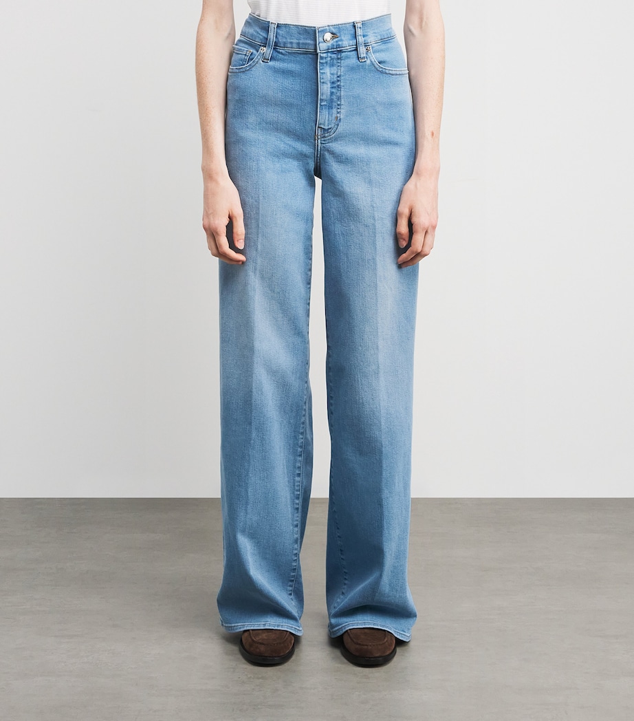Le Slim Palazzo Long Wide-Leg Jeans HONEYMOON Image 3
