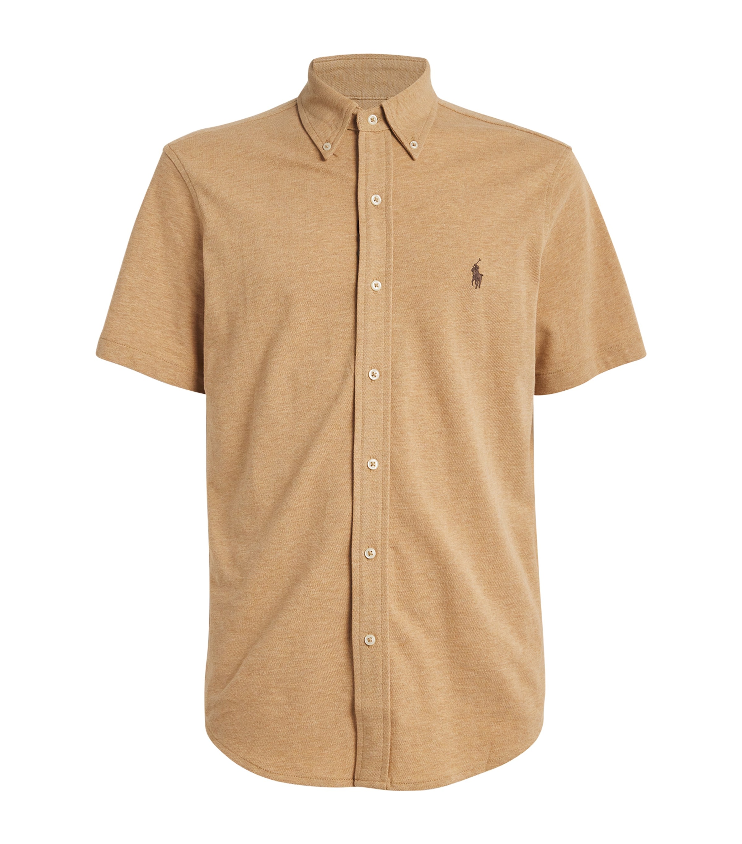 Polo Ralph Lauren Cotton Mesh Featherweight Shirt In Beige