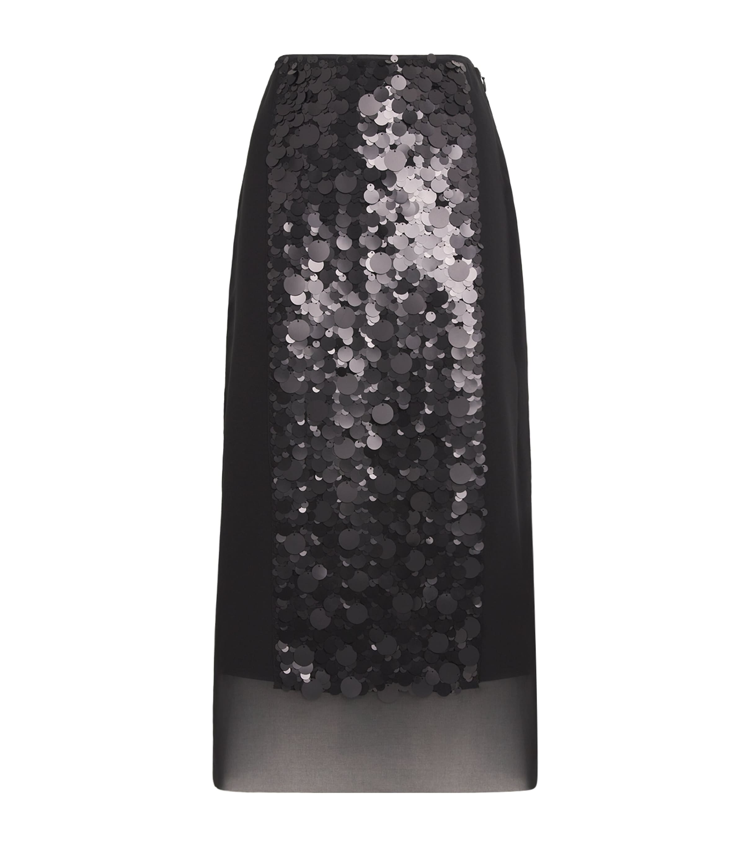 Chiffon Embellished Cambo Midi Skirt BLACK Image 1