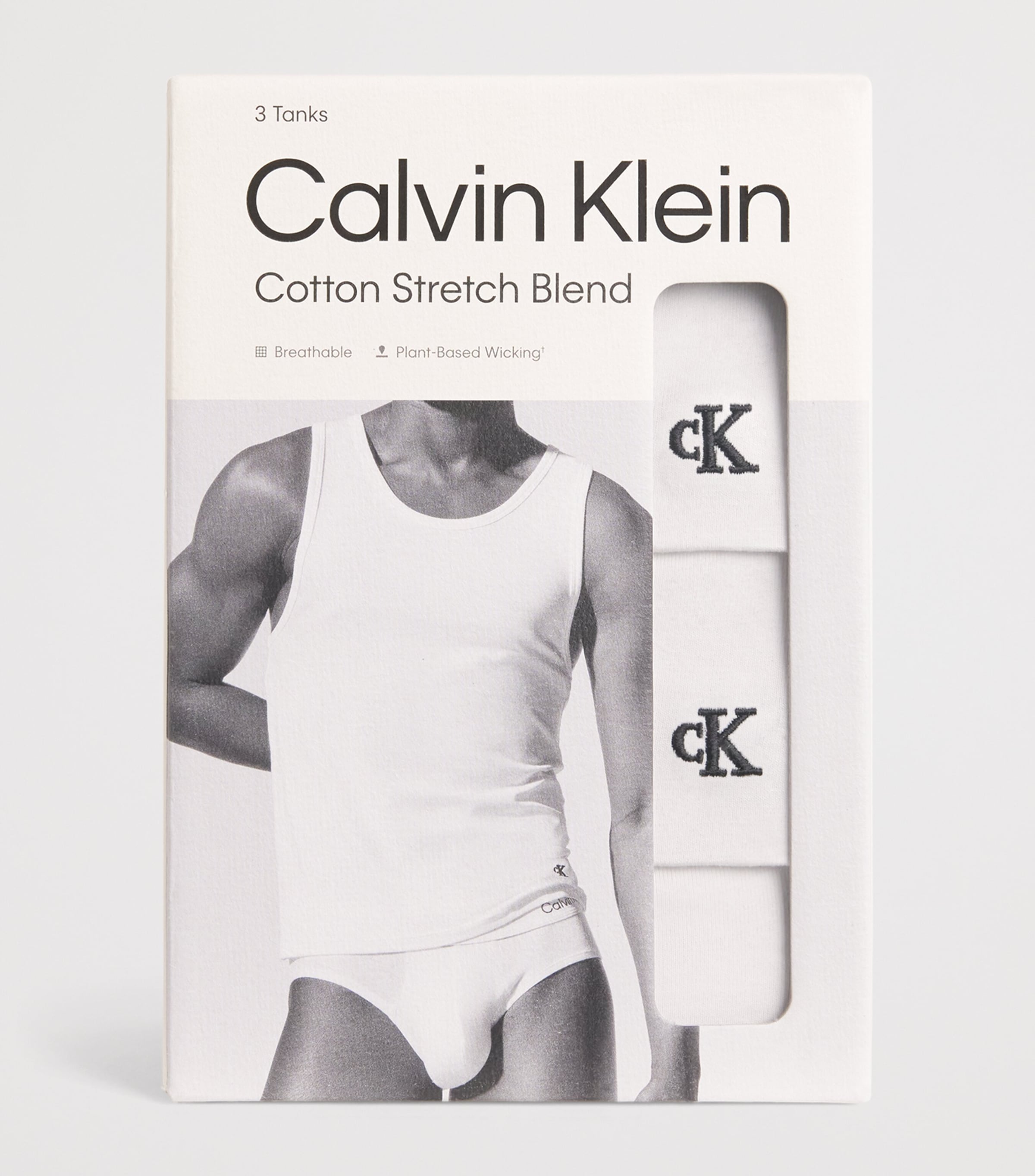 Calvin Klein Mens Stretch Cotton-Blend Vests (Pack of 3) White Image 6