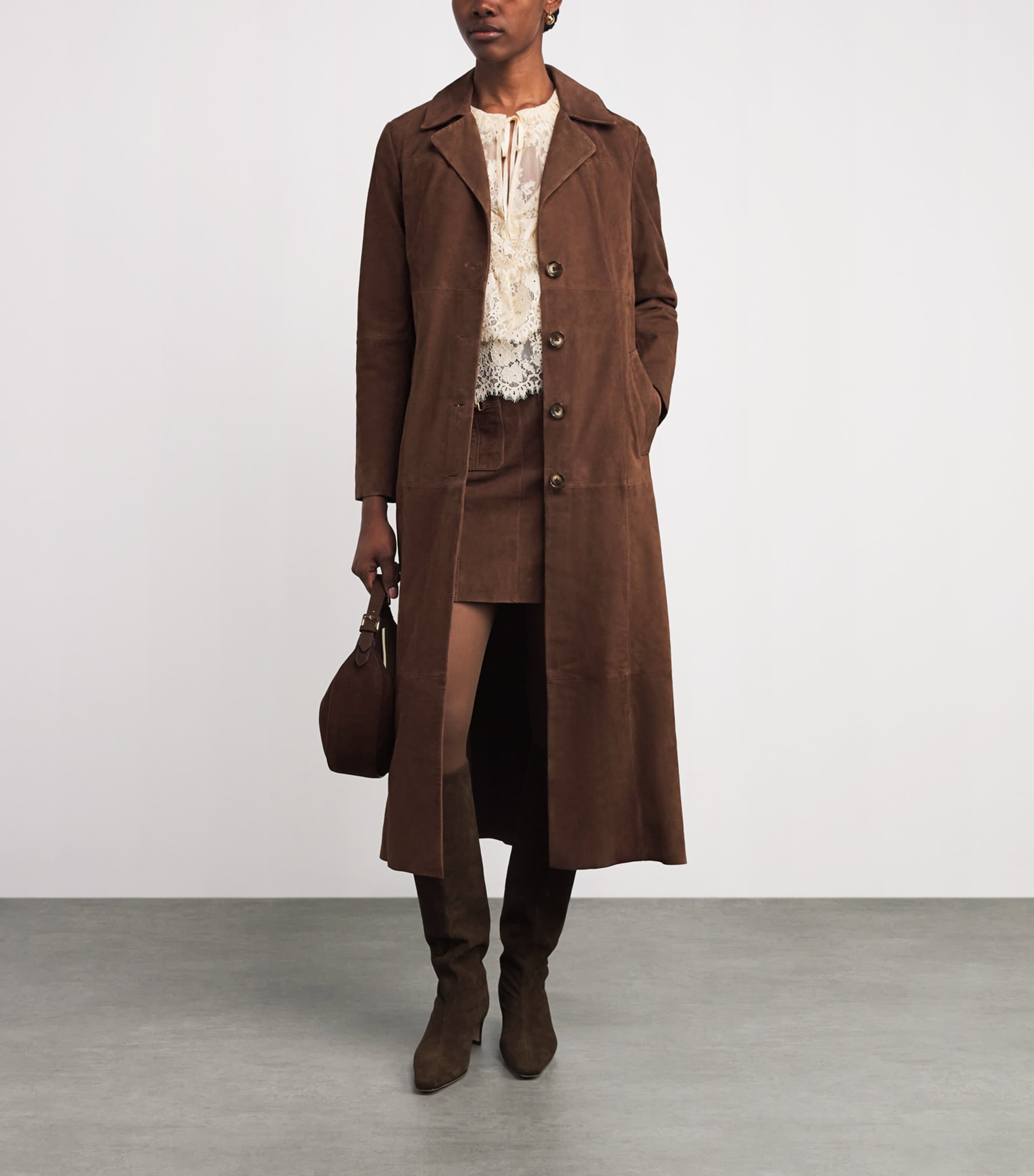 Suede Astraea Coat BROWN Image 2