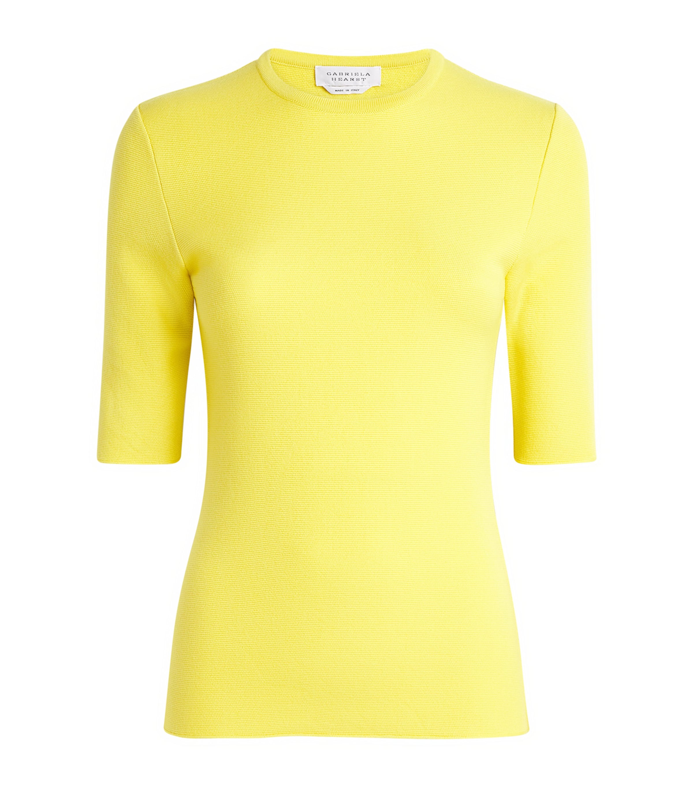 Gabriela Hearst Womens Wool Axis Short-Sleeve Sweater Ctr Citrine Image 1