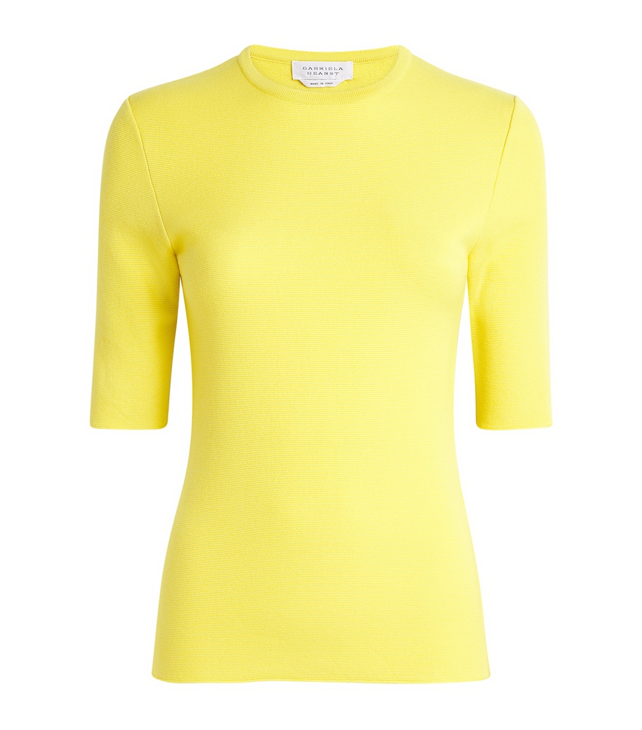 Gabriela Hearst Womens Wool Axis Short-Sleeve Sweater Ctr Citrine Image 1