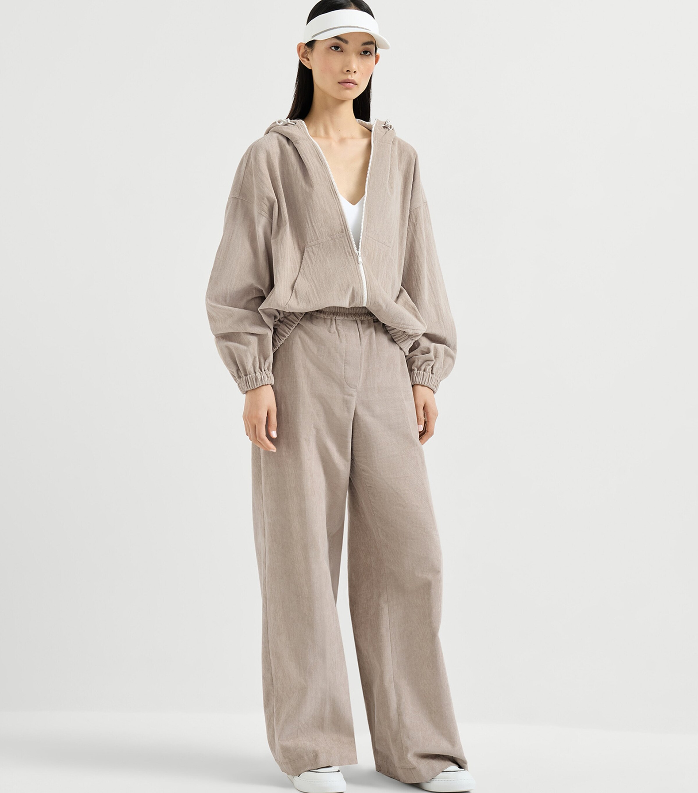 Cotton-Blend Corduroy Zip-Up Hoodie C4949 Image 2