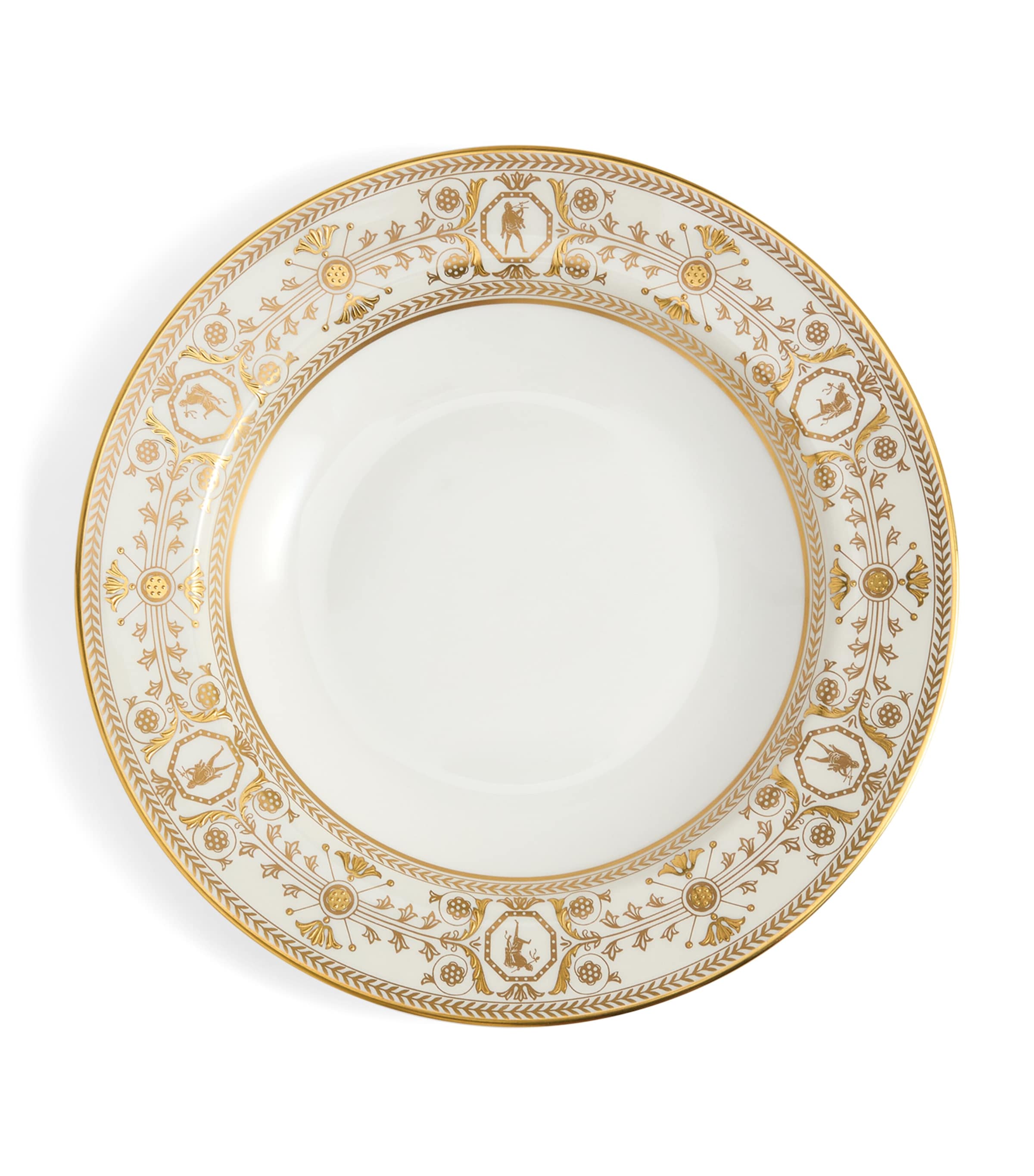 Wedgwood Bone China Bacchus Rim Soup Plate In Gold