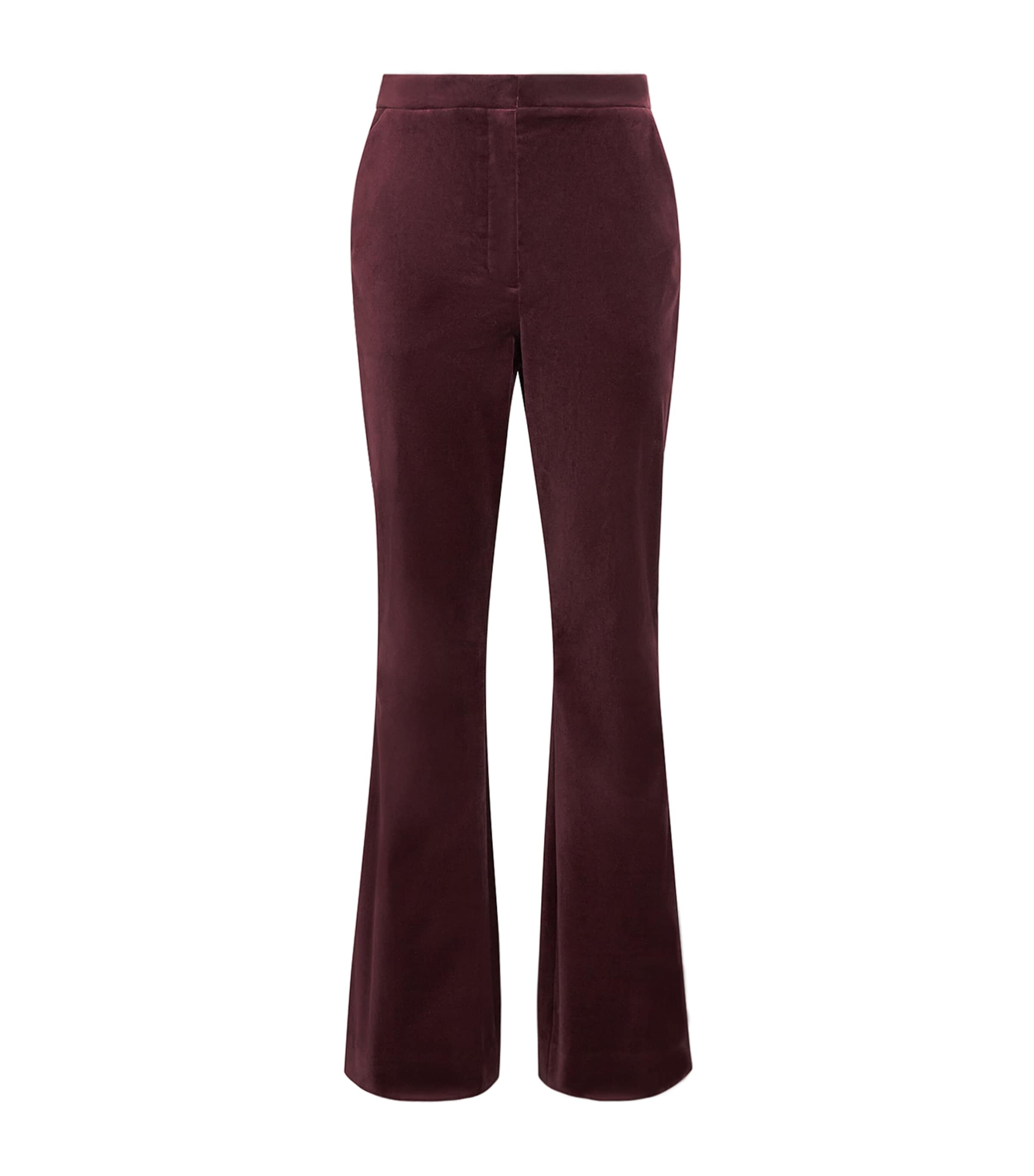 Veronica Beard Womens Velvet Flair Gracie Trousers Burgundy Image 1
