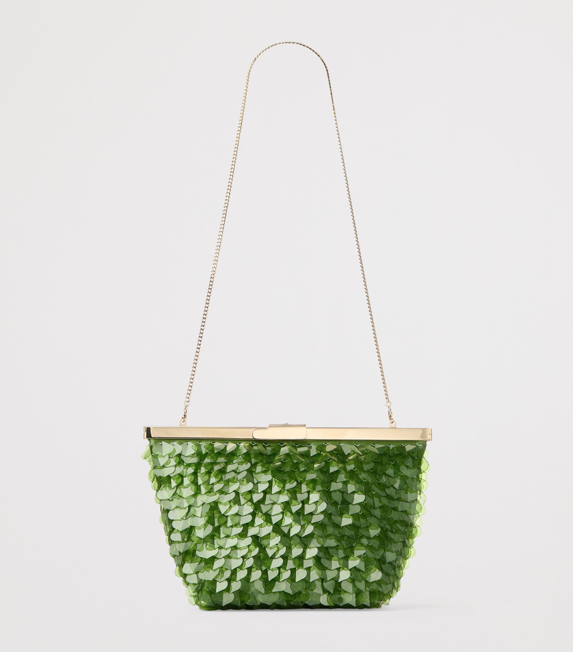 Jimmy Choo Heart Paillette Ganache Clutch Bag Clover Image 4