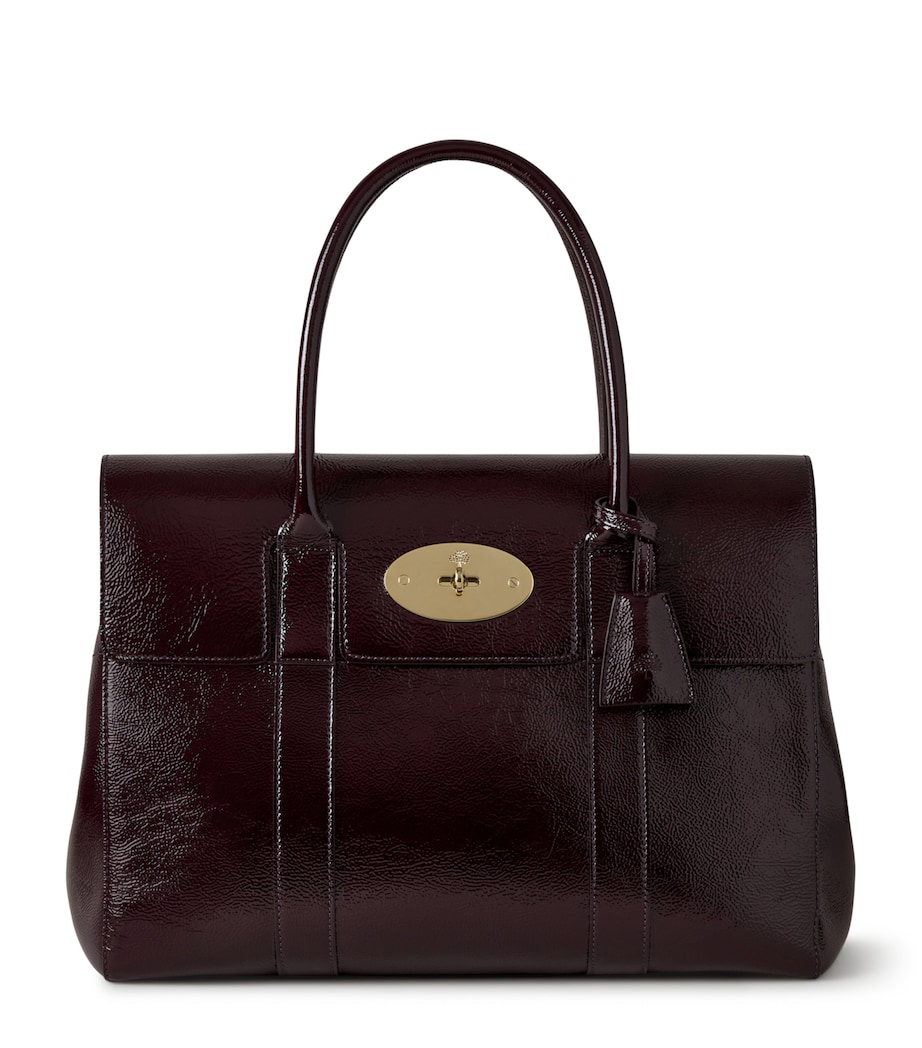 Patent Leather Bayswater Top-Handle Bag DEEP AUBERGINE Image 1