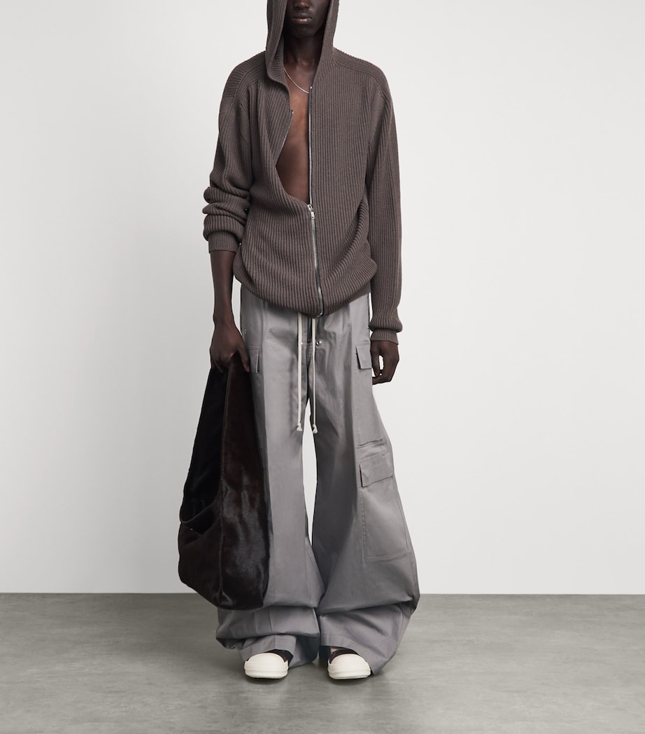 Rick Owens Leather Jumbo-Lace Sneakers Grease/milk Image 4