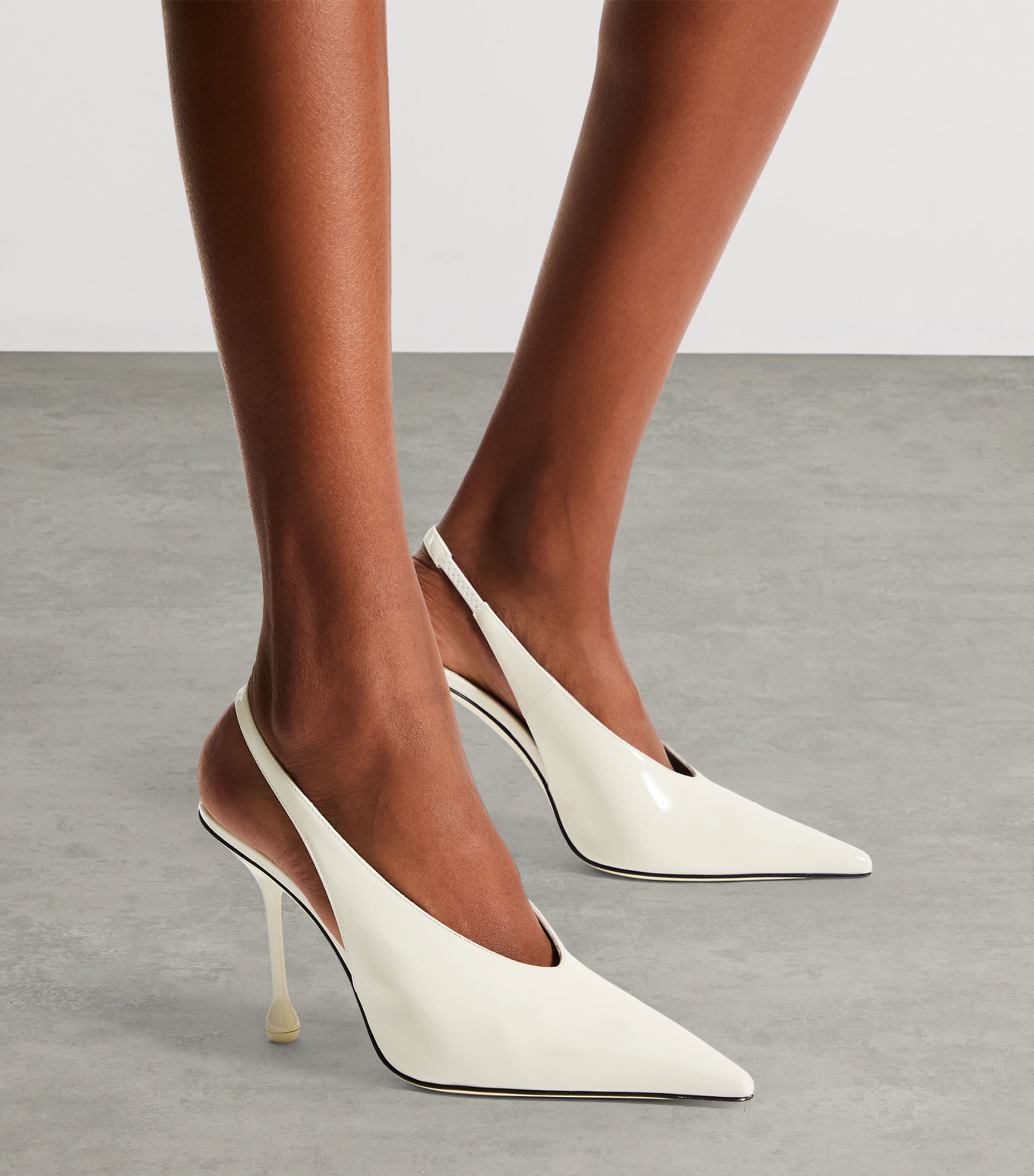 Jimmy Choo Isa 95 Leather Slingback Pumps Latte Image 2