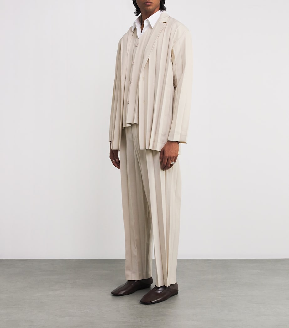 Pleated Edge Ensemble Blazer 40-BEIGE Image 2