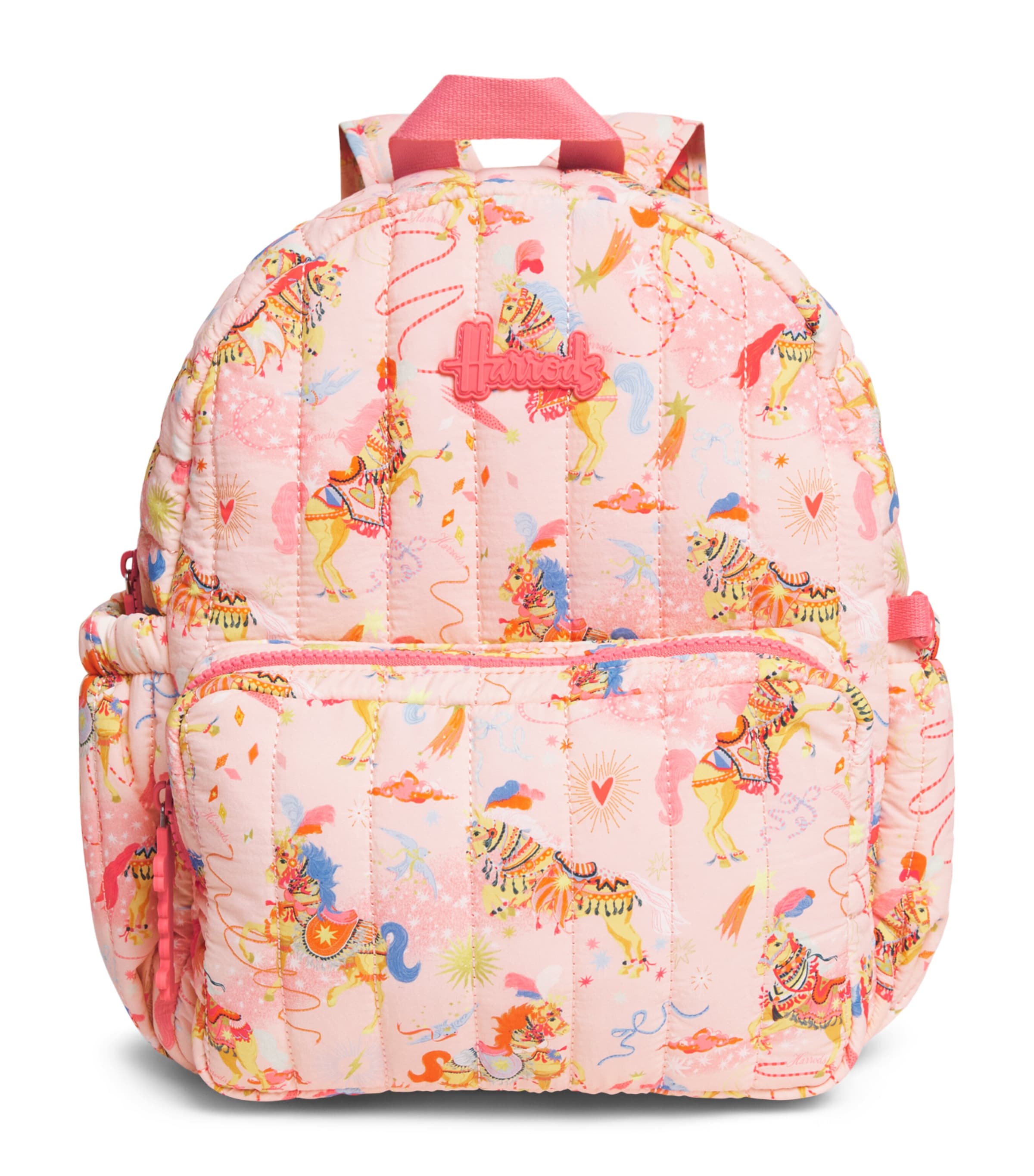 Harrods Quilted Pony Parade Backpack Cream Image 1