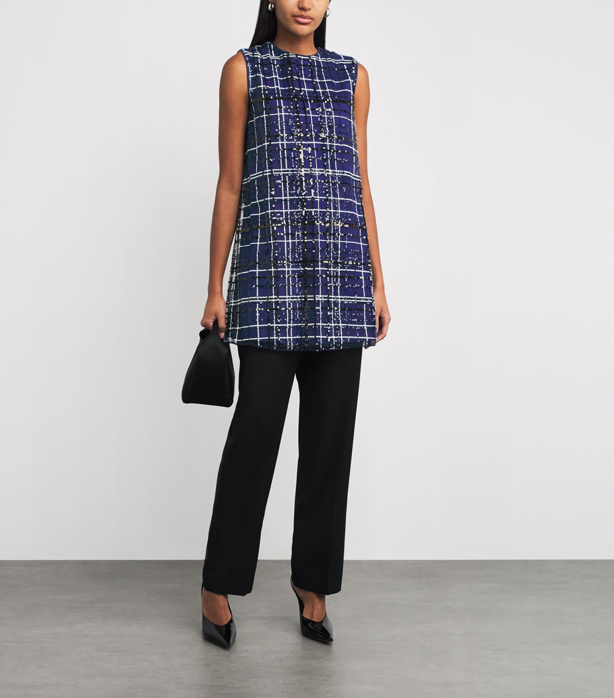 Sequin Check Mini Dress CORNFLOWER BLUE Image 2