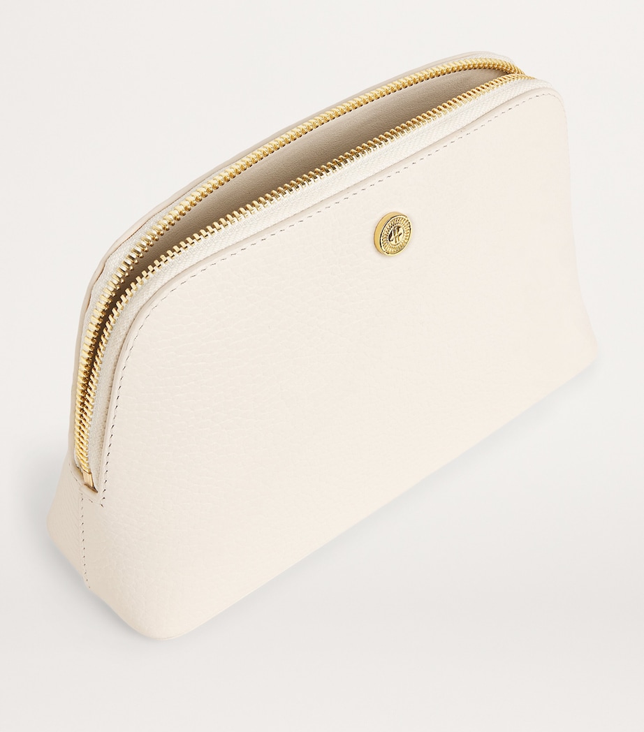 Small Pebbled Leather Cosmetics Bag BIRCH Image 2