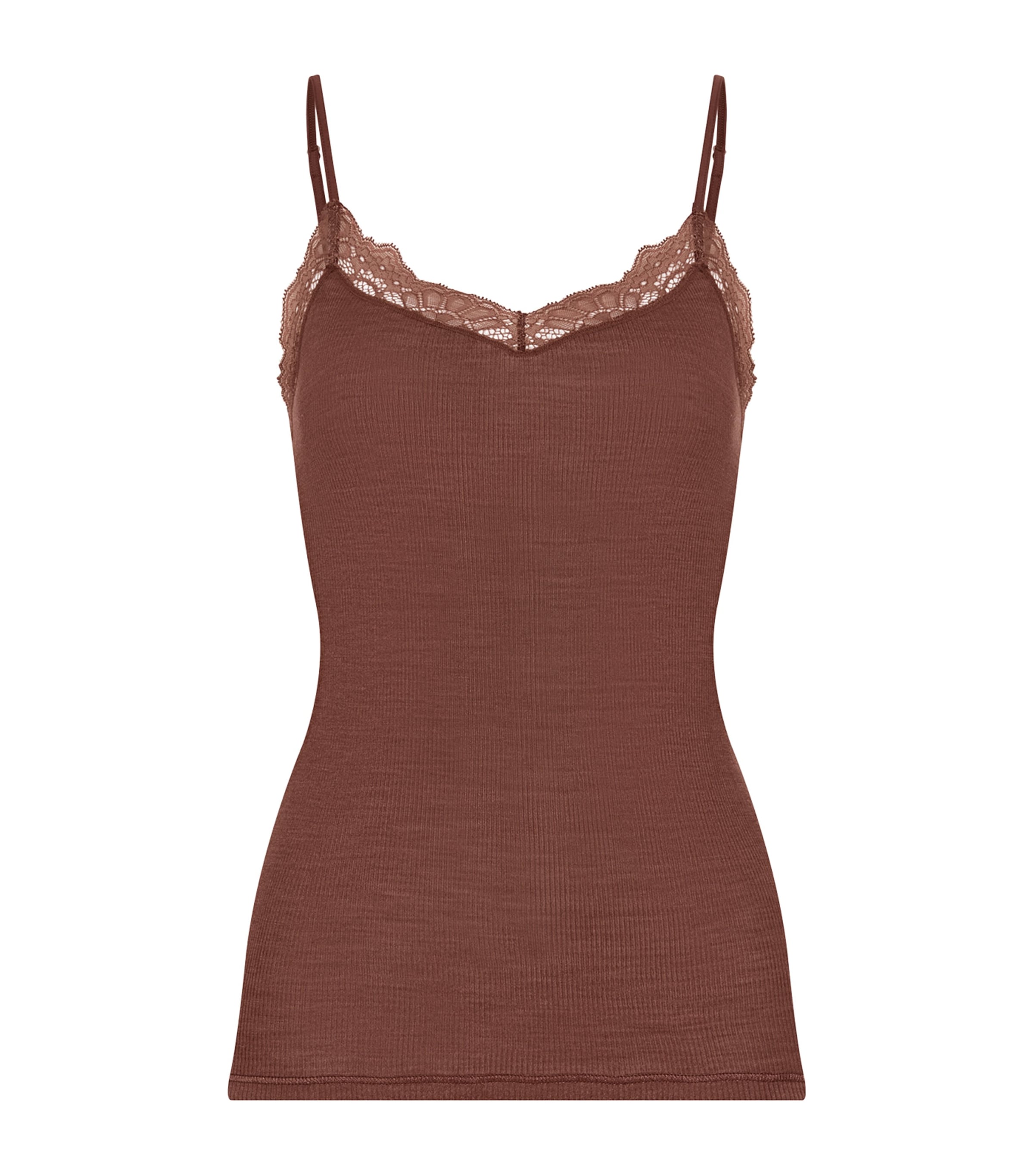 Hanro Womens Wool-Silk Cami Top Cinnamon Image 1