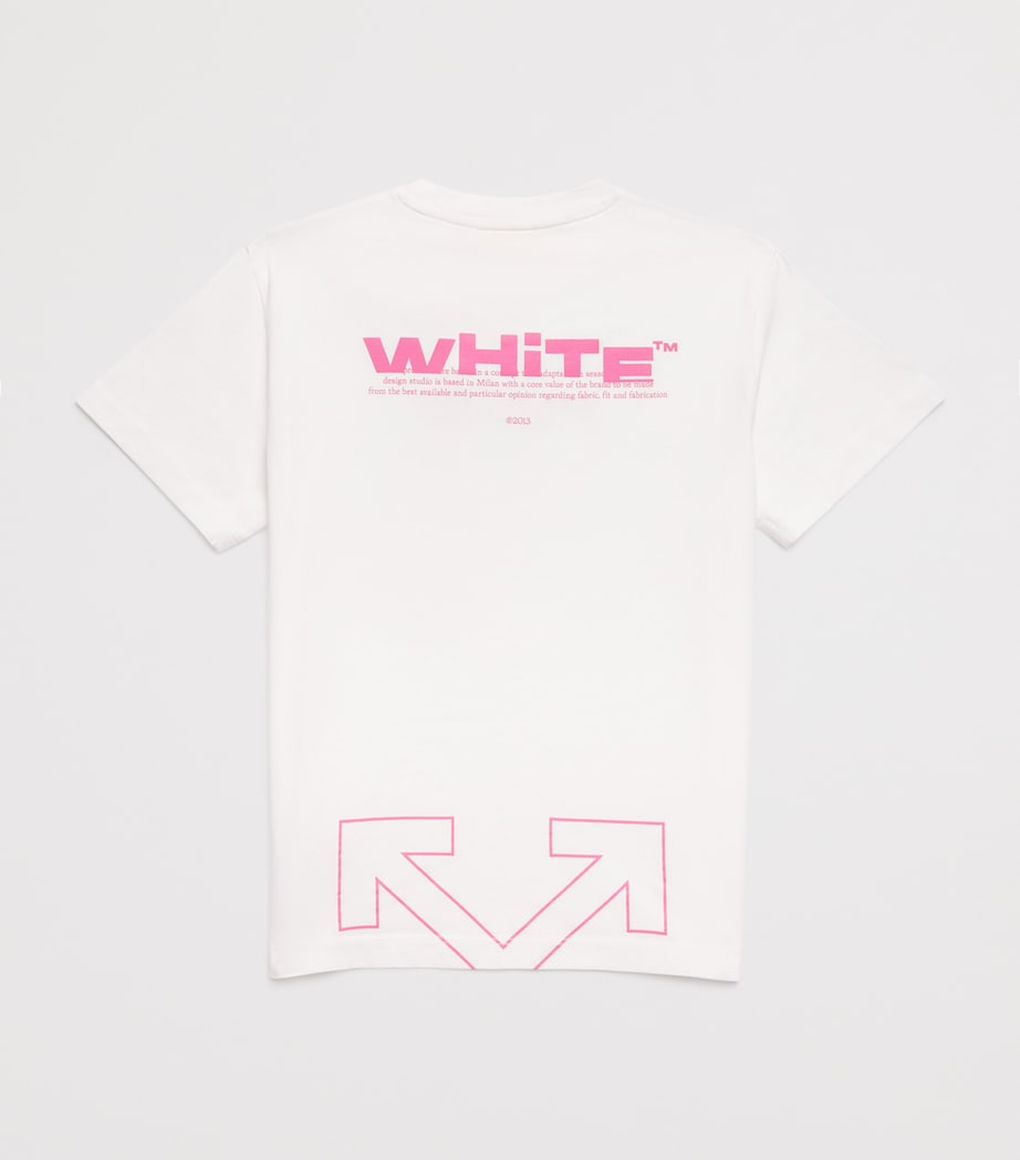 Cotton Type Logo T-Shirt (4-12+ Years) 0132WHITE-FUCHSIA Image 2