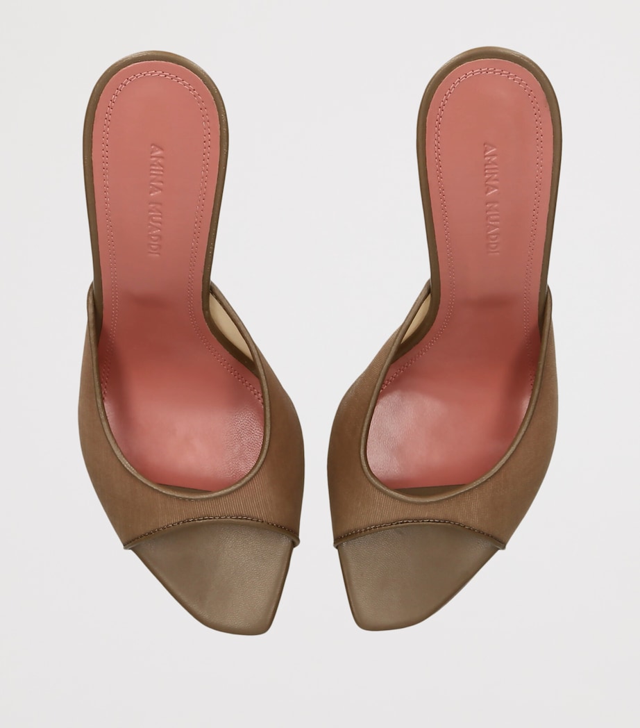 Amina Muaddi Mesh Alexa Heeled Mules 95 Taupe Image 2