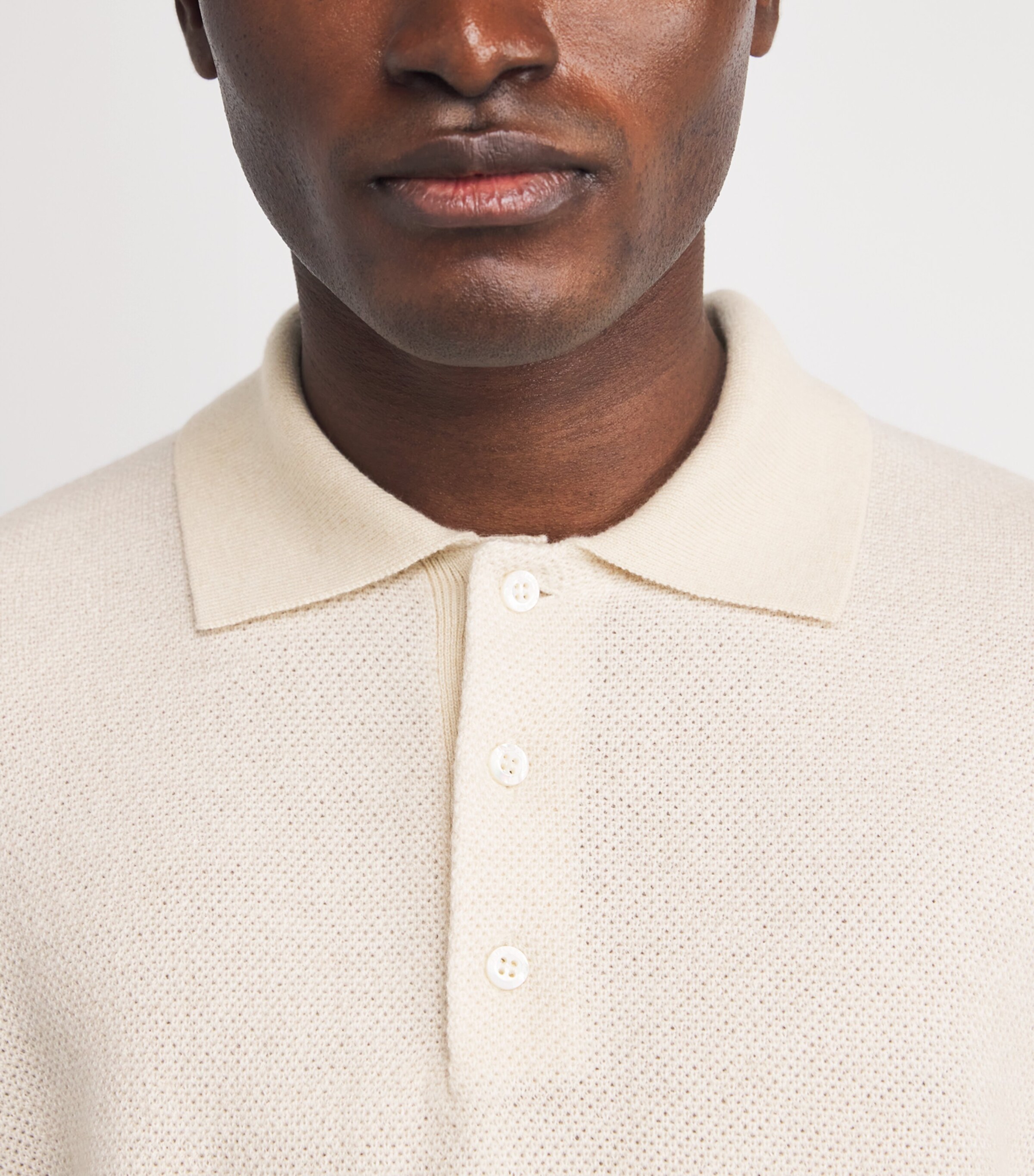 Ralph Lauren Purple Label Mens Cashmere Polo Sweater White Mu Image 6