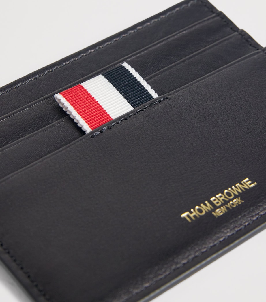 Leather Tricolour Card Holder BLACK Image 3