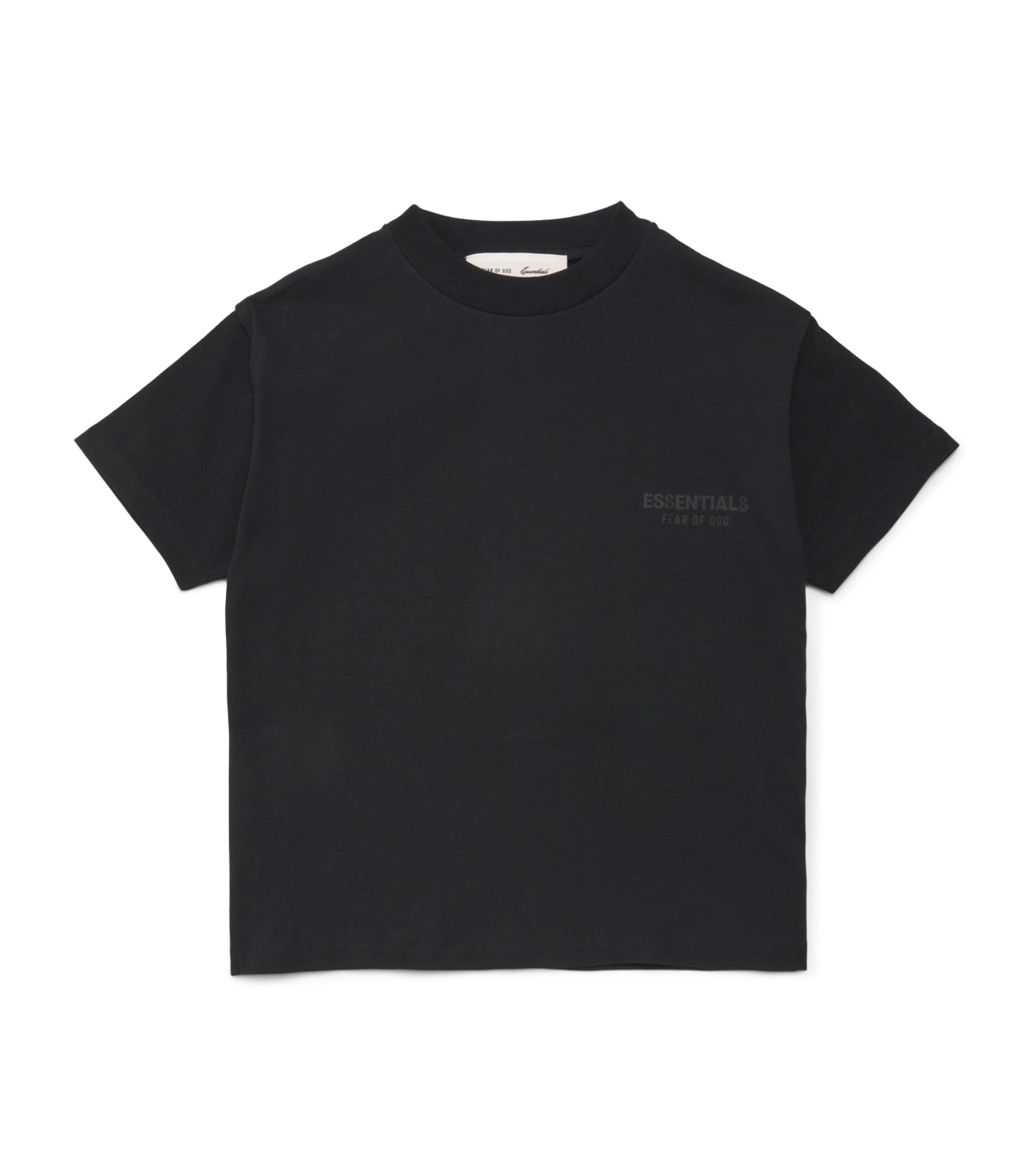 FEAR OF GOD ESSENTIALS KIDS Cotton Logo T-Shirt (2-16 Years) Vintage Black Image 1
