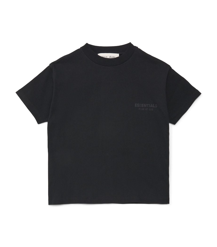 FEAR OF GOD ESSENTIALS KIDS Cotton Logo T-Shirt (2-16 Years) Vintage Black Image 1