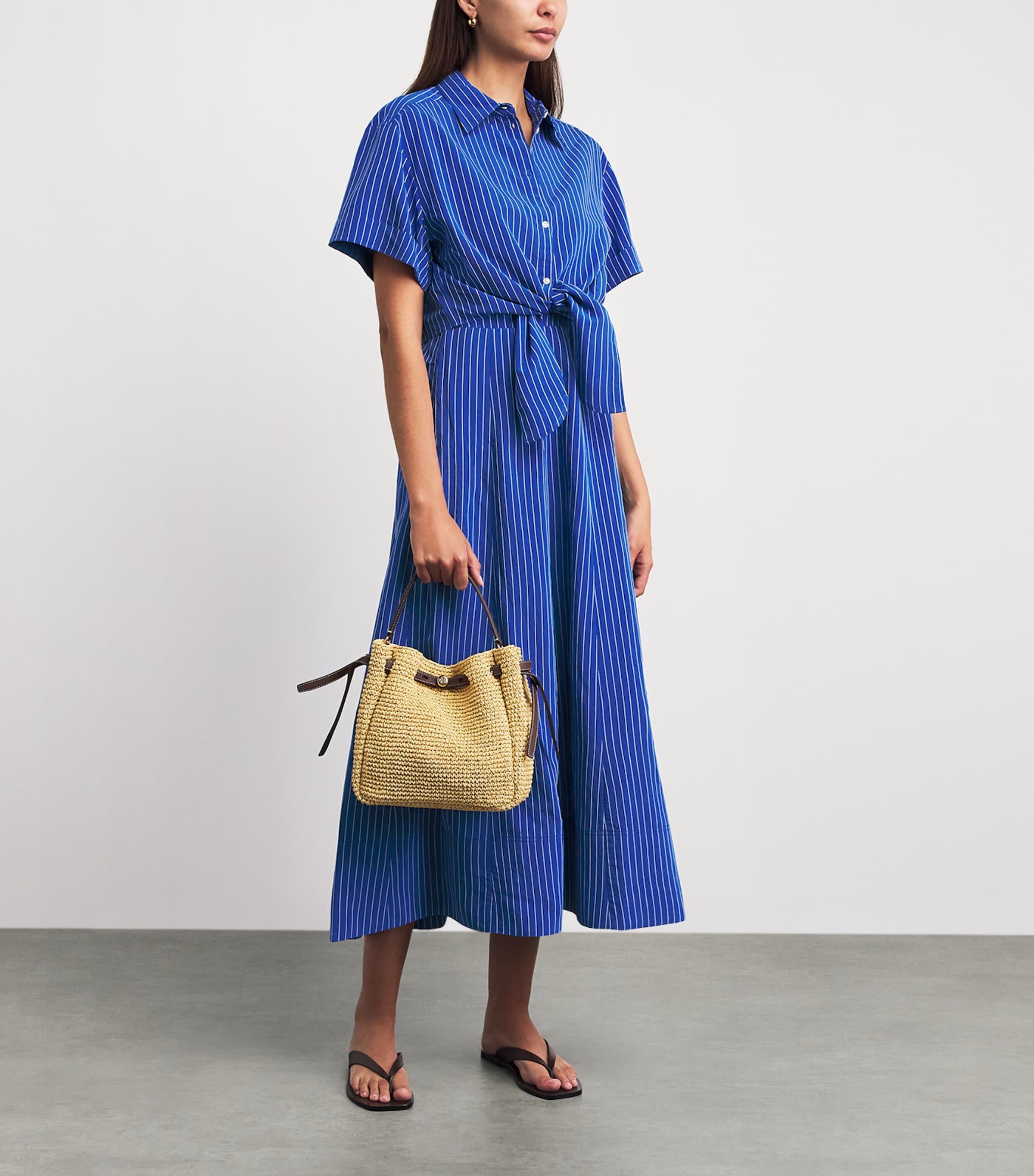 ME+EM Womens 2-In-1 Stripe Maxi Dress and Shirt Blue/white Image 2