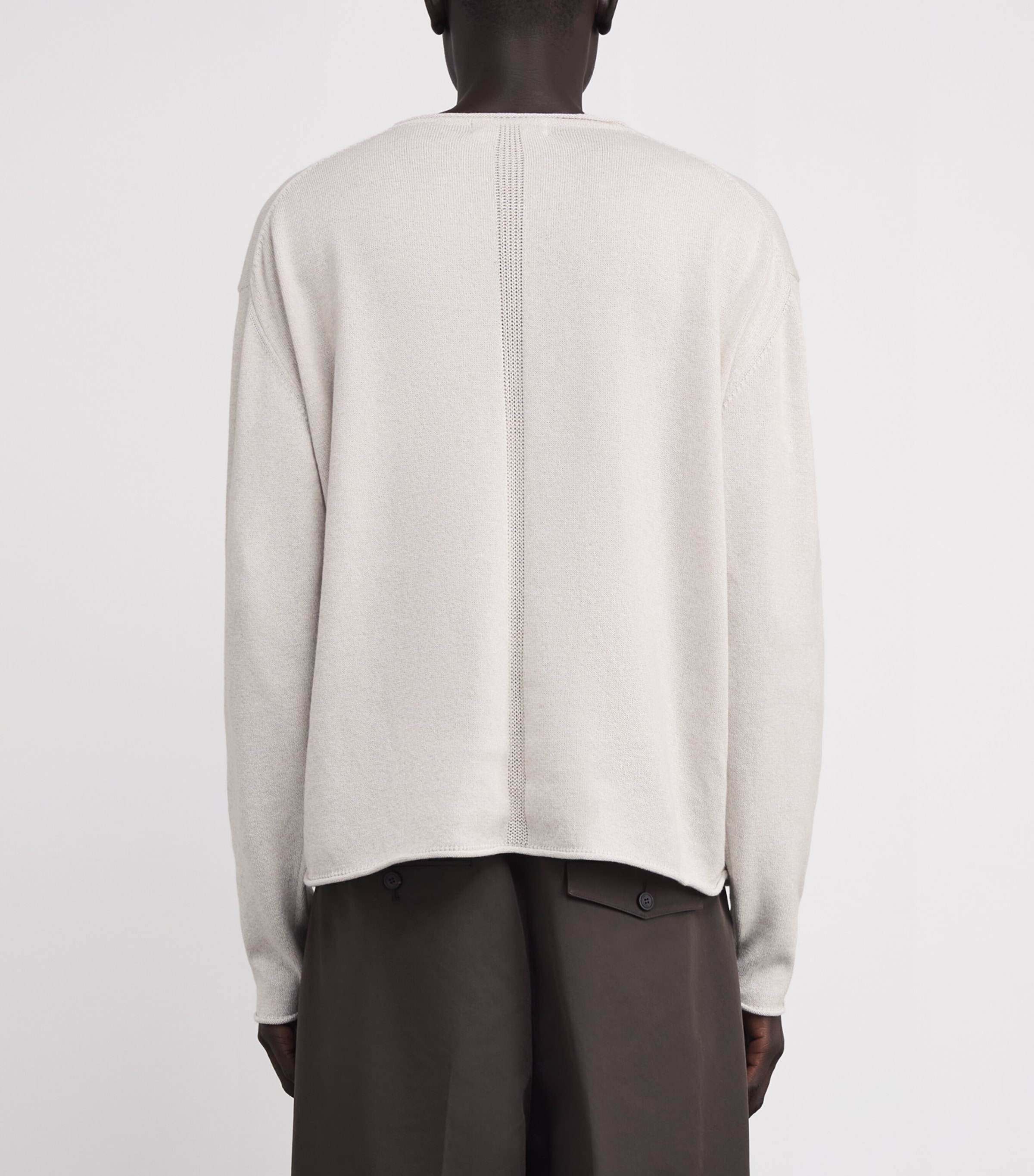 Cotton-Blend Textured Sweater IVORY Image 4