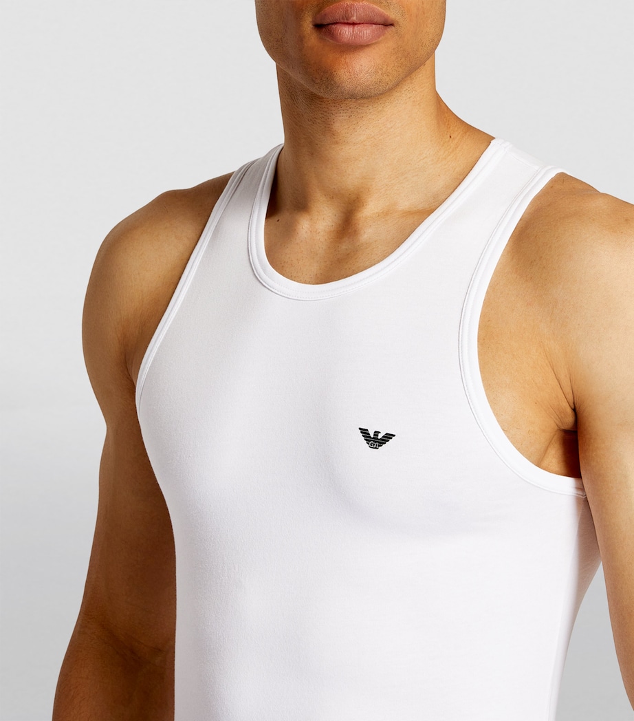 Stretch-Cotton Logo Tank Top 00010 WHITE Image 6