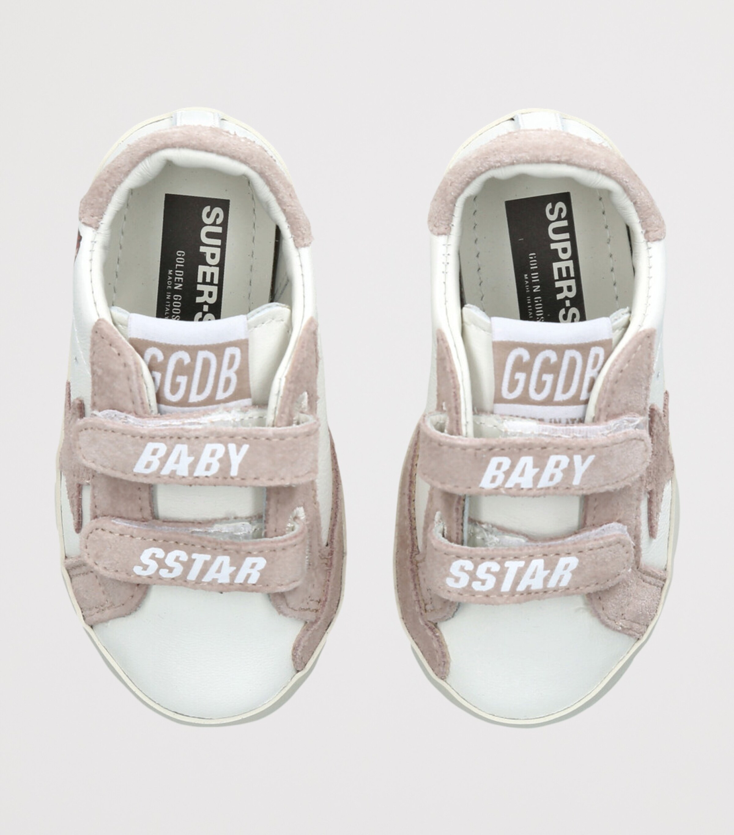 Leather-Suede Baby School Sneakers WHITE/OTH Image 4