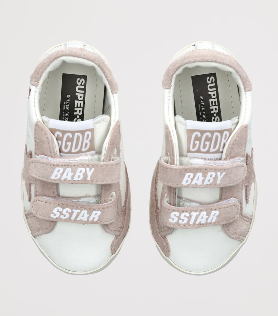 Leather-Suede Baby School Sneakers WHITE/OTH Image 4