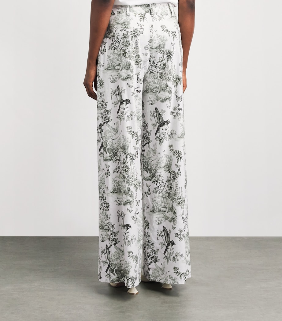 Alice+Olivia Womens Linen-Blend Printed Blaire Trousers Daybreak Image 5
