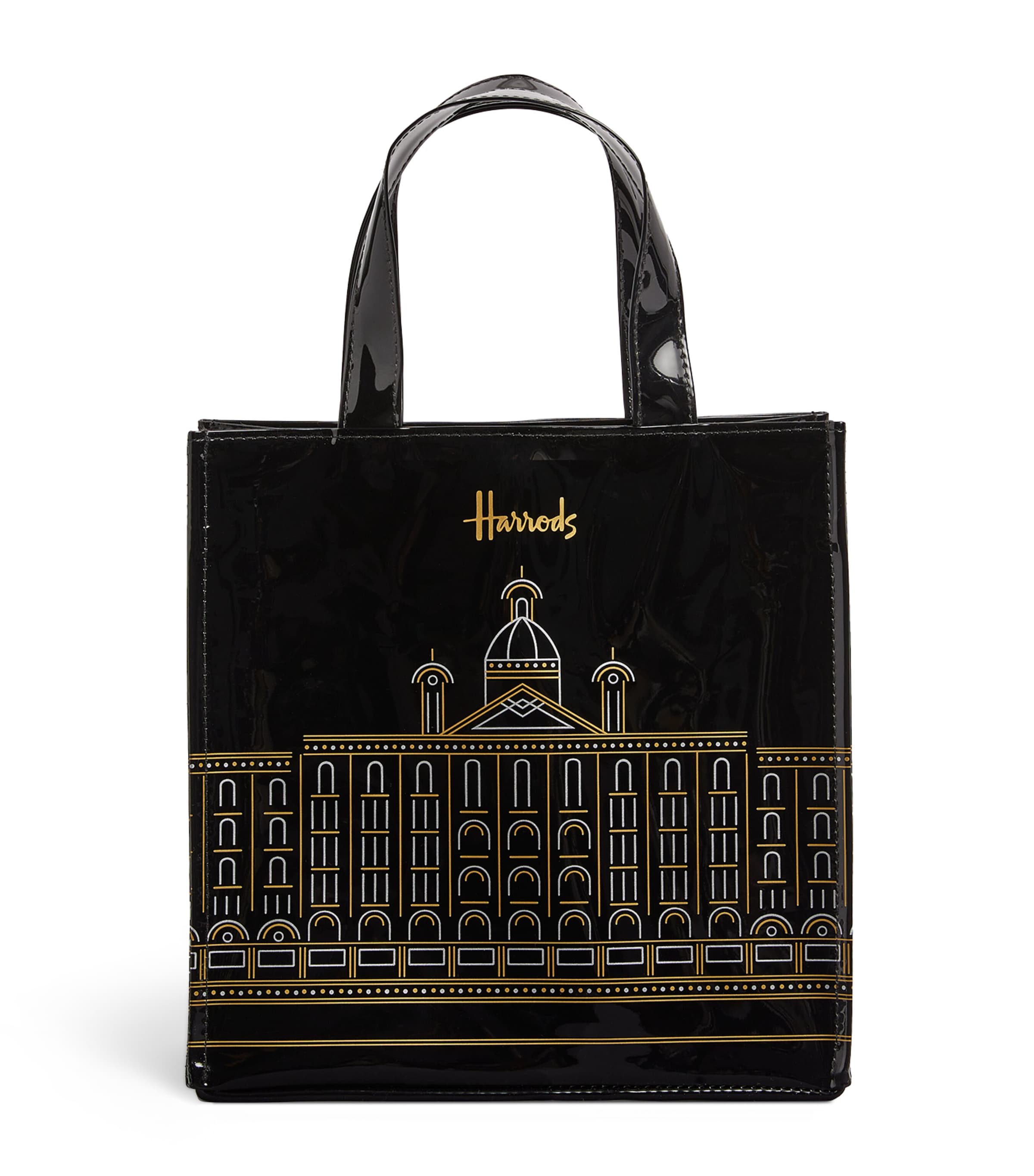 Harrods Small  Outline Shopper Bag In Black