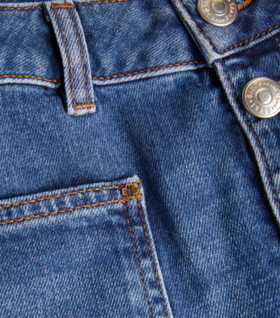 Button-Up Flared Jeans BLUE Image 5