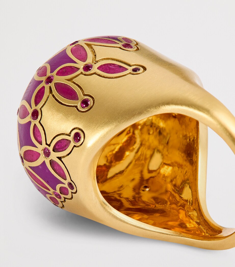 Yellow Gold, Enamel and Ruby My Muse Glory Ring YELLOW GOLD Image 6