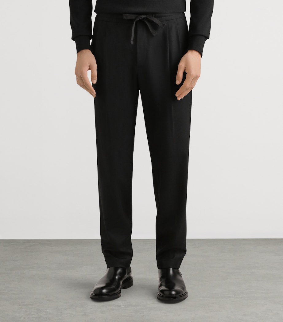 Virgin Wool-Cotton Trousers N0000 BLACK Image 4