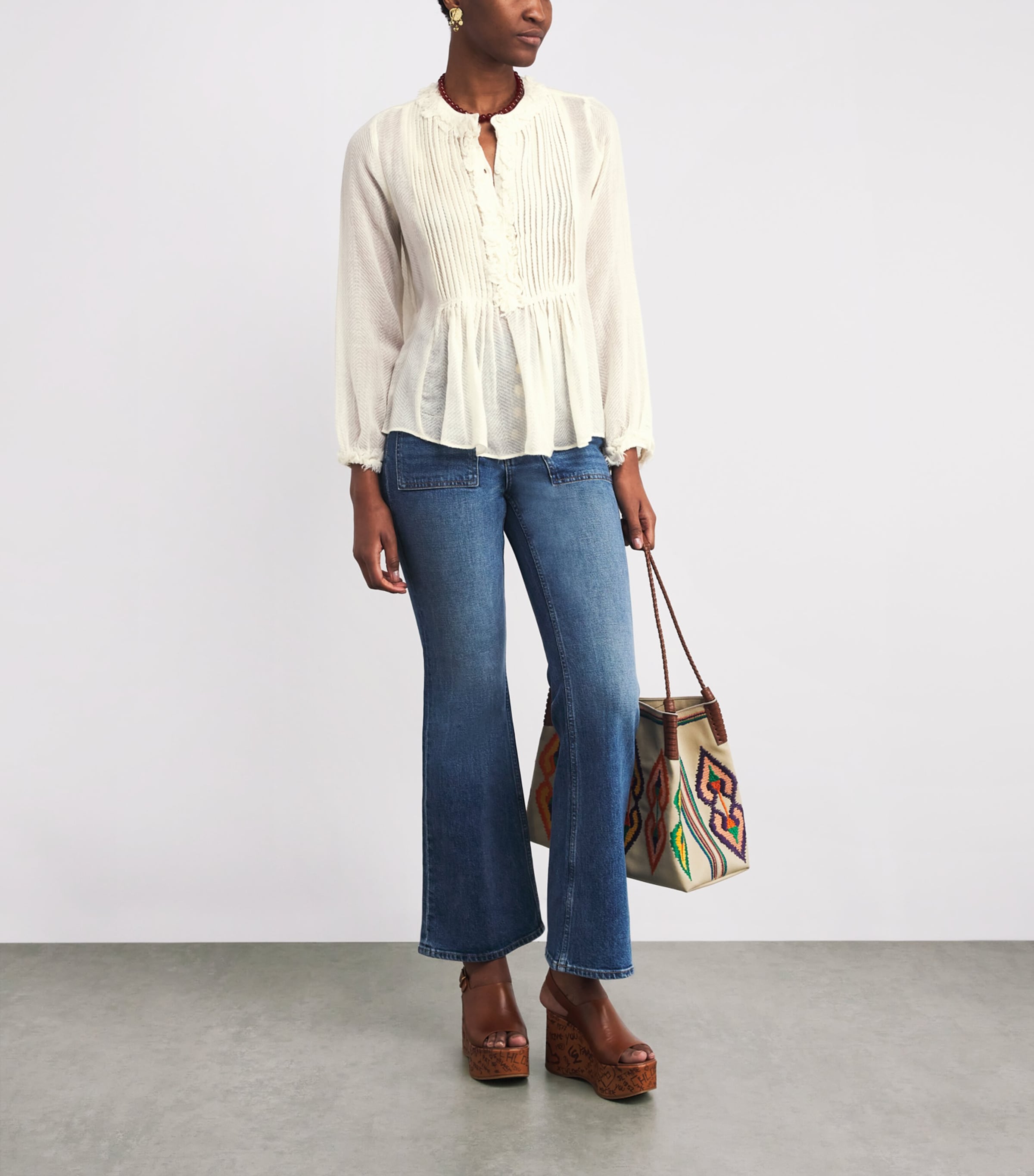 Wool Adriel Tunic Blouse COWRIE Image 2