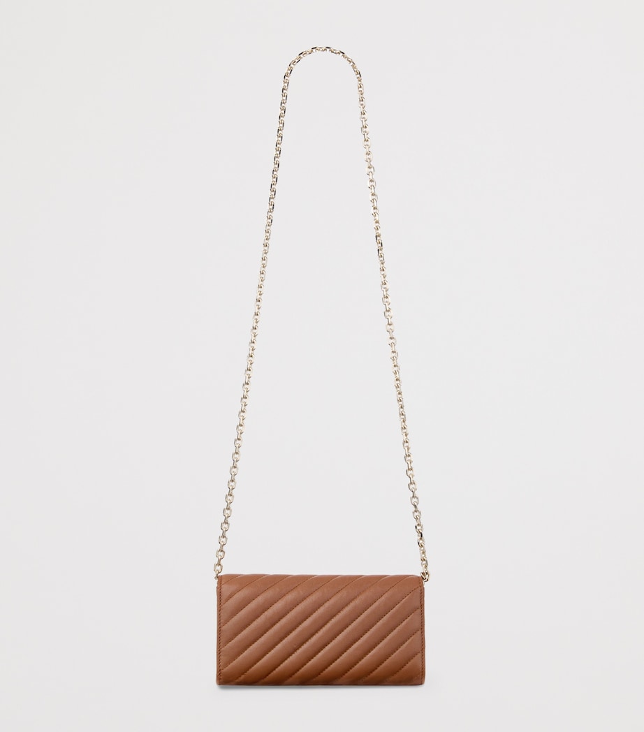 Jimmy Choo Curve Leather Chain Wallet Tan/shiny Gold Image 3