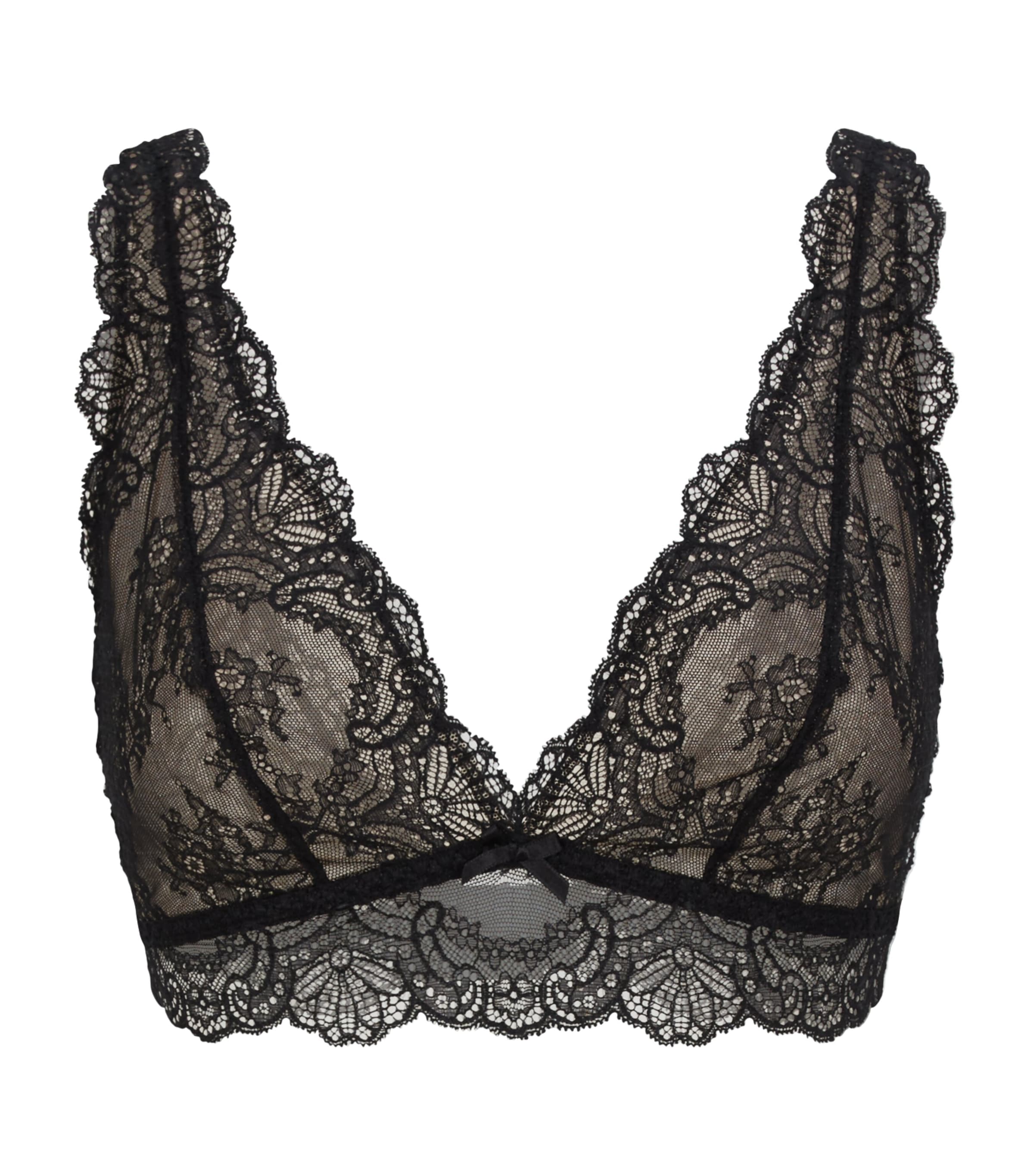 Aubade Sheer Lace Bralette In Black