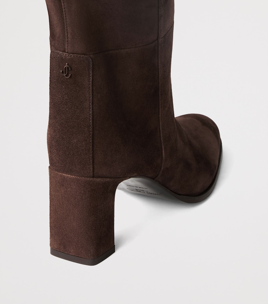 Jimmy Choo Womens Caly 65 Suede Knee-High Boots Chocolate Image 4