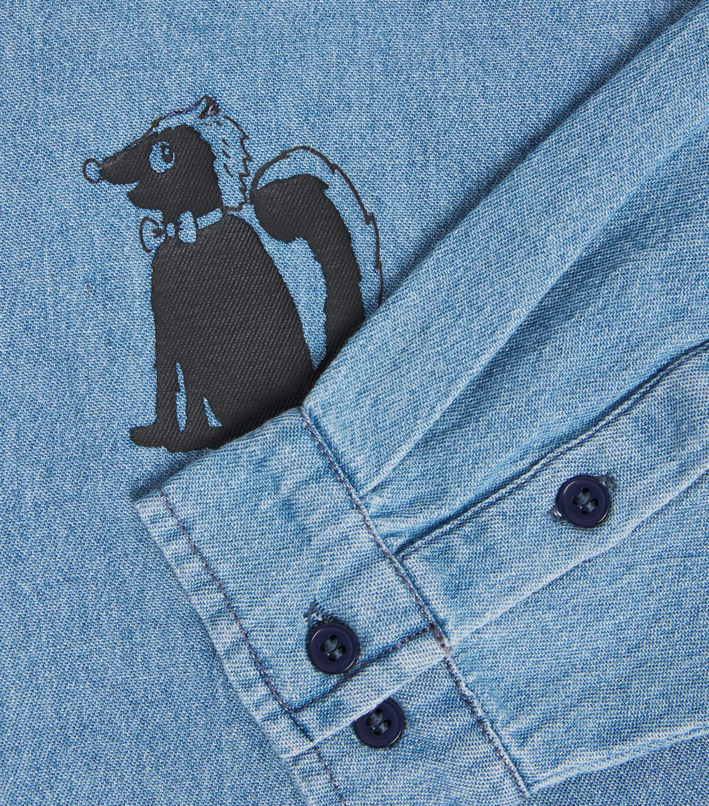 Mini Rodini Skunk Shirt (3-11 Years) Blue Image 4