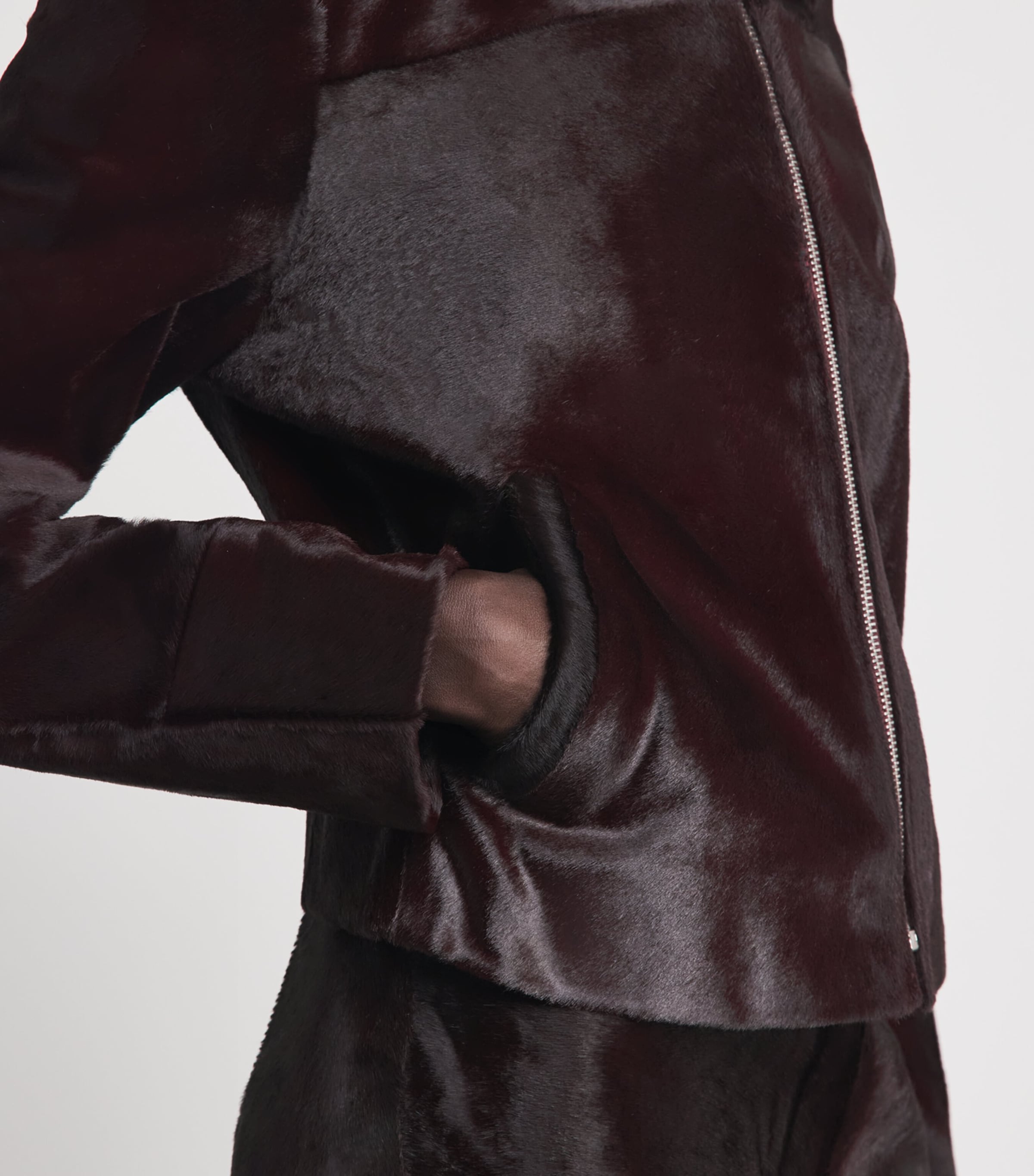 Simkhai Womens Calf Hair Jacket Fig Image 3