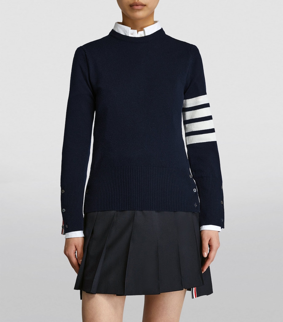 Cashmere 4-Bar Sweater NAVY Image 3