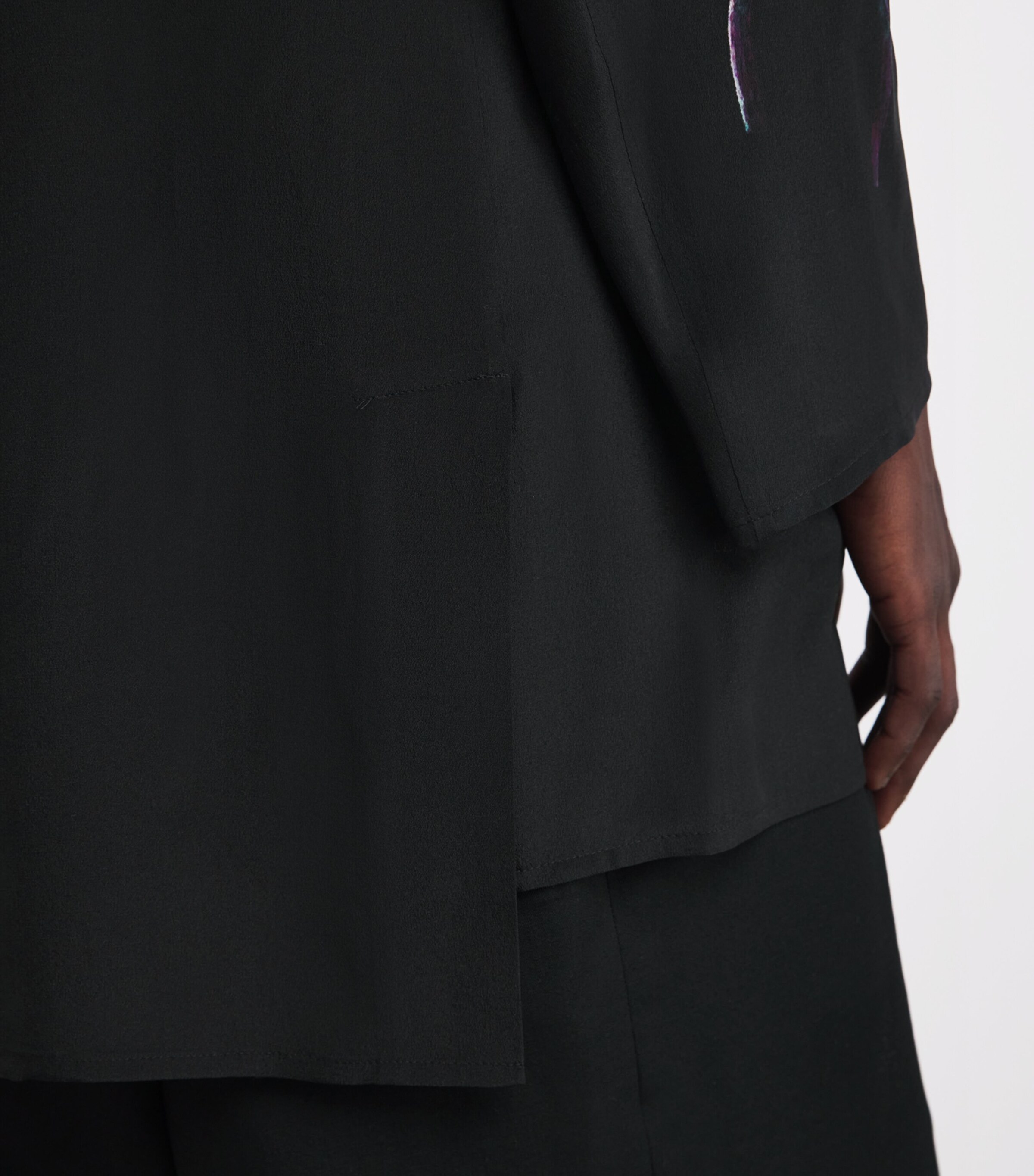 Yohji Yamamoto Mens Silk Flower Blazer Black Image 6
