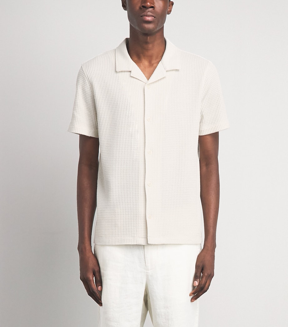 Vince Mens Waffle Knit Shirt Blanco Image 4