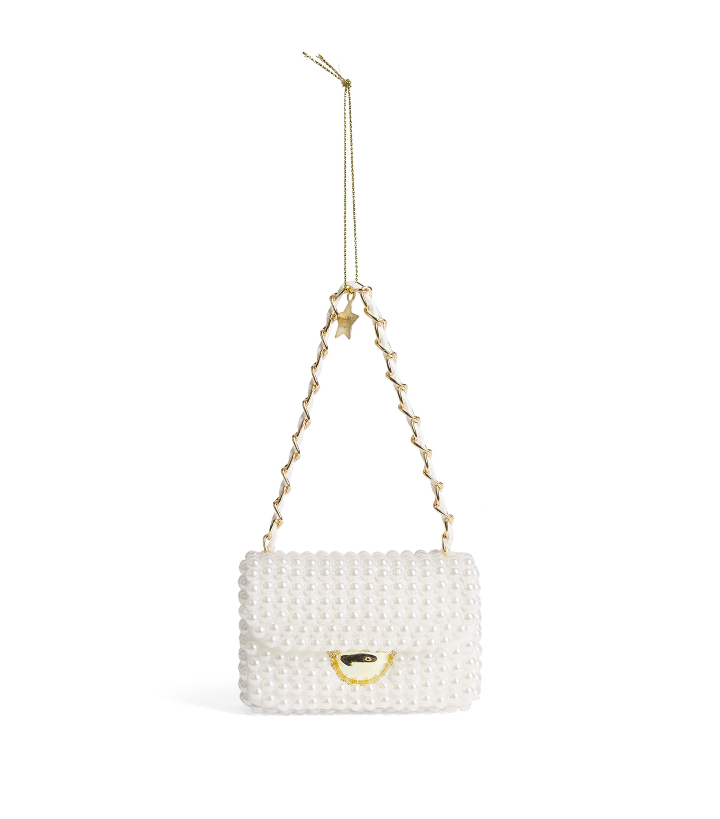 Harrods Faux Pearl Bag Tree Decoration Pearl Image 1