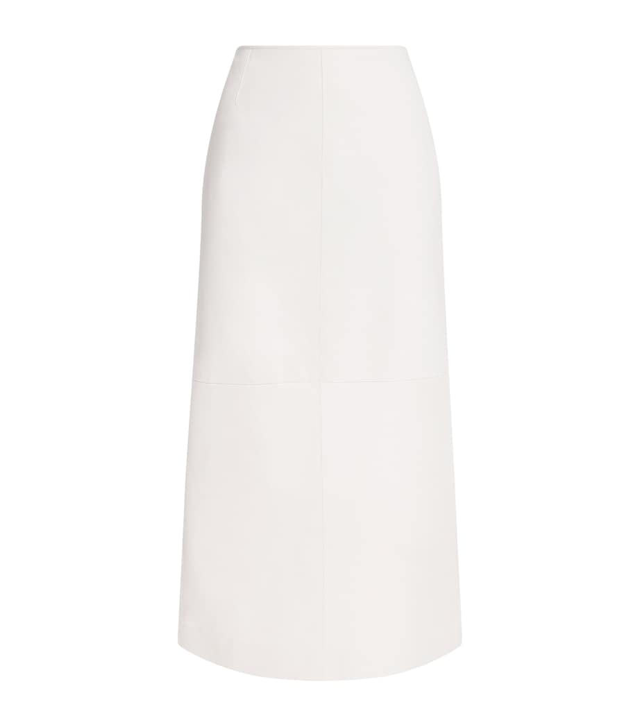 Lafayette 148 Womens Lambskin Midi Skirt White Image 1
