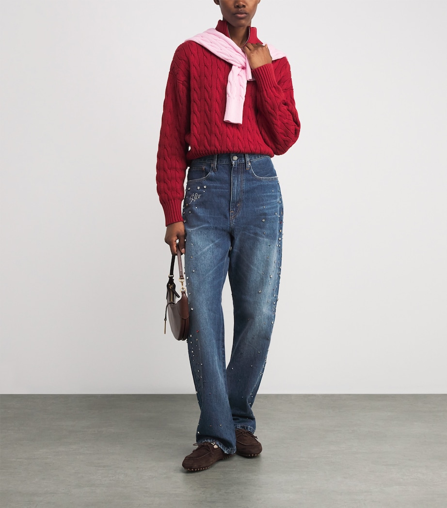 Embellished Relaxed Straight Jeans LUGO WASH Image 2